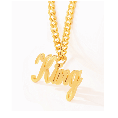 custom stainless steel mens name necklace with heavy thick chain maker personalized name jewellery vendors